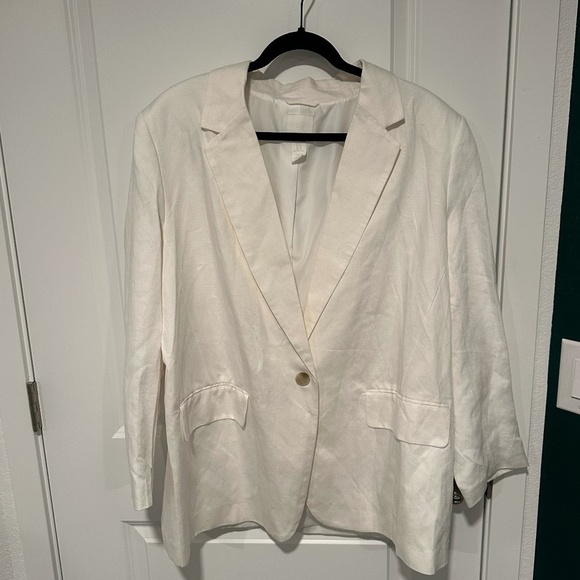 H&M Linen Blazer - XL White - Picture 1 of 5
